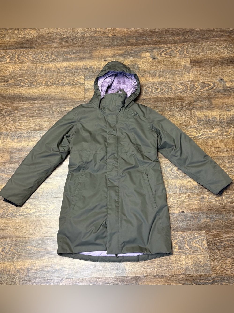North Face Arctic Swirl DryVent 550 Down Parka Girl's Large 14/16 Green Coat